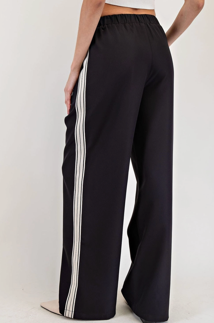 Side Track Straight Leg Pant Black