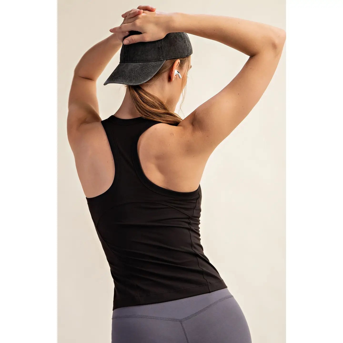 Butter Sleeveless Racer Back Top Black