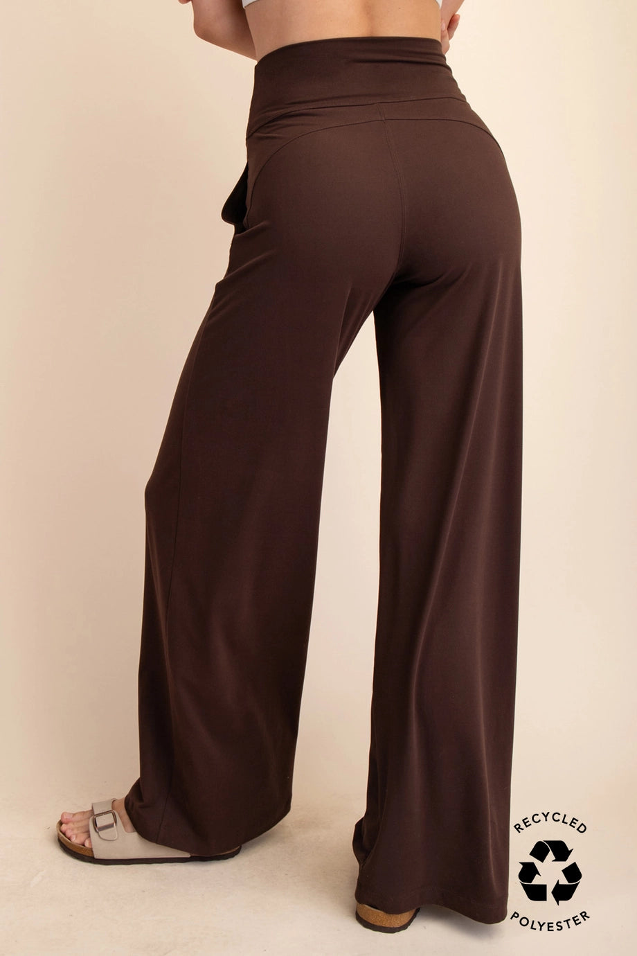 Butter V Waist Wide Leg Pant Chocolate