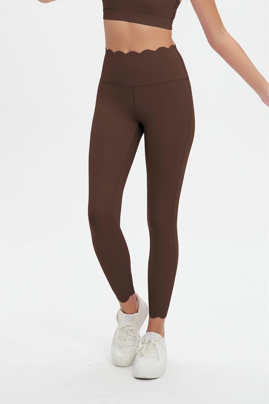Scallop High Waist Leggings | Cold Brew