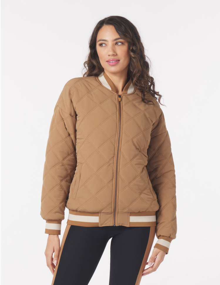 Glyder Varsity Jacket Almond/ Oatmilk