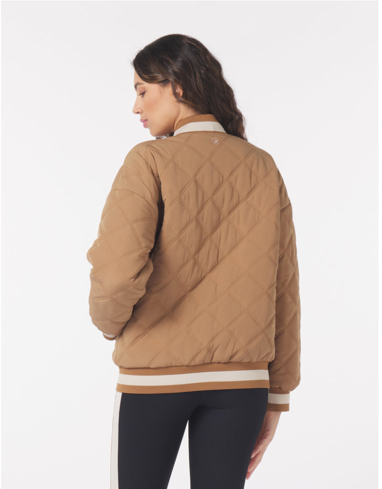 Glyder Varsity Jacket Almond/ Oatmilk