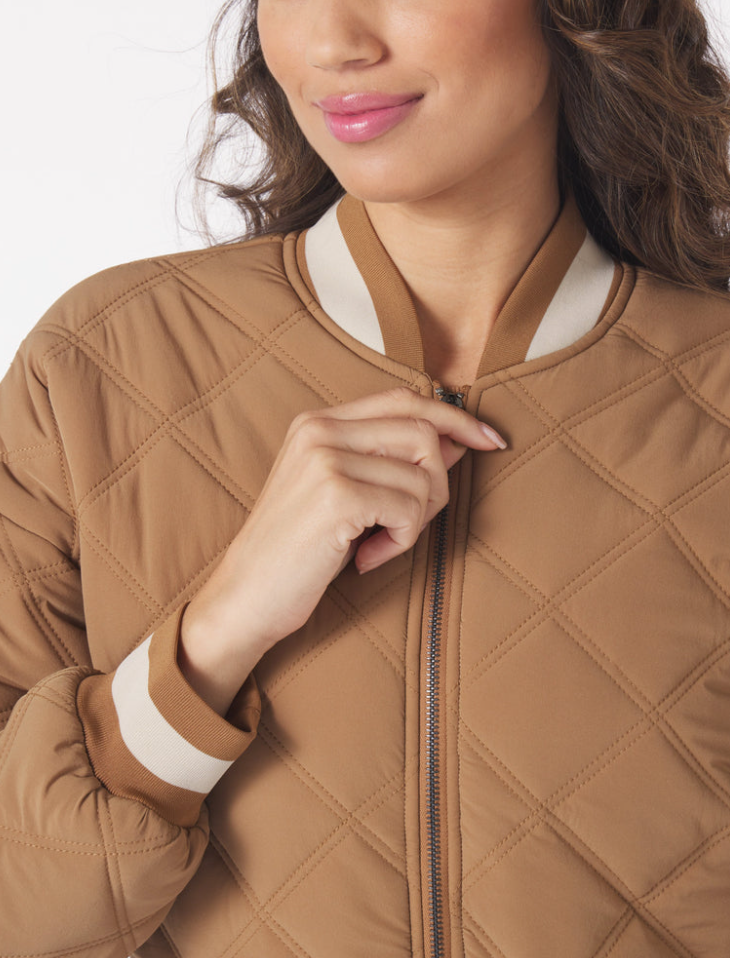 Glyder Varsity Jacket Almond/ Oatmilk