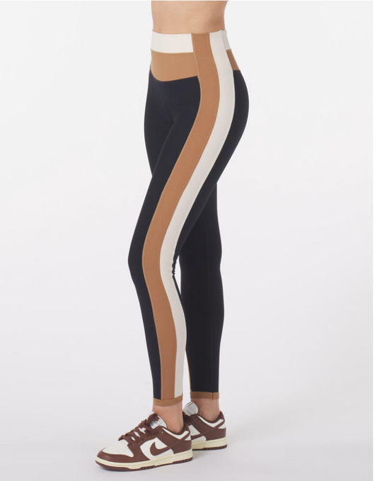 Glyder Directional Legging Black/Oatmilk-Almond Contrast