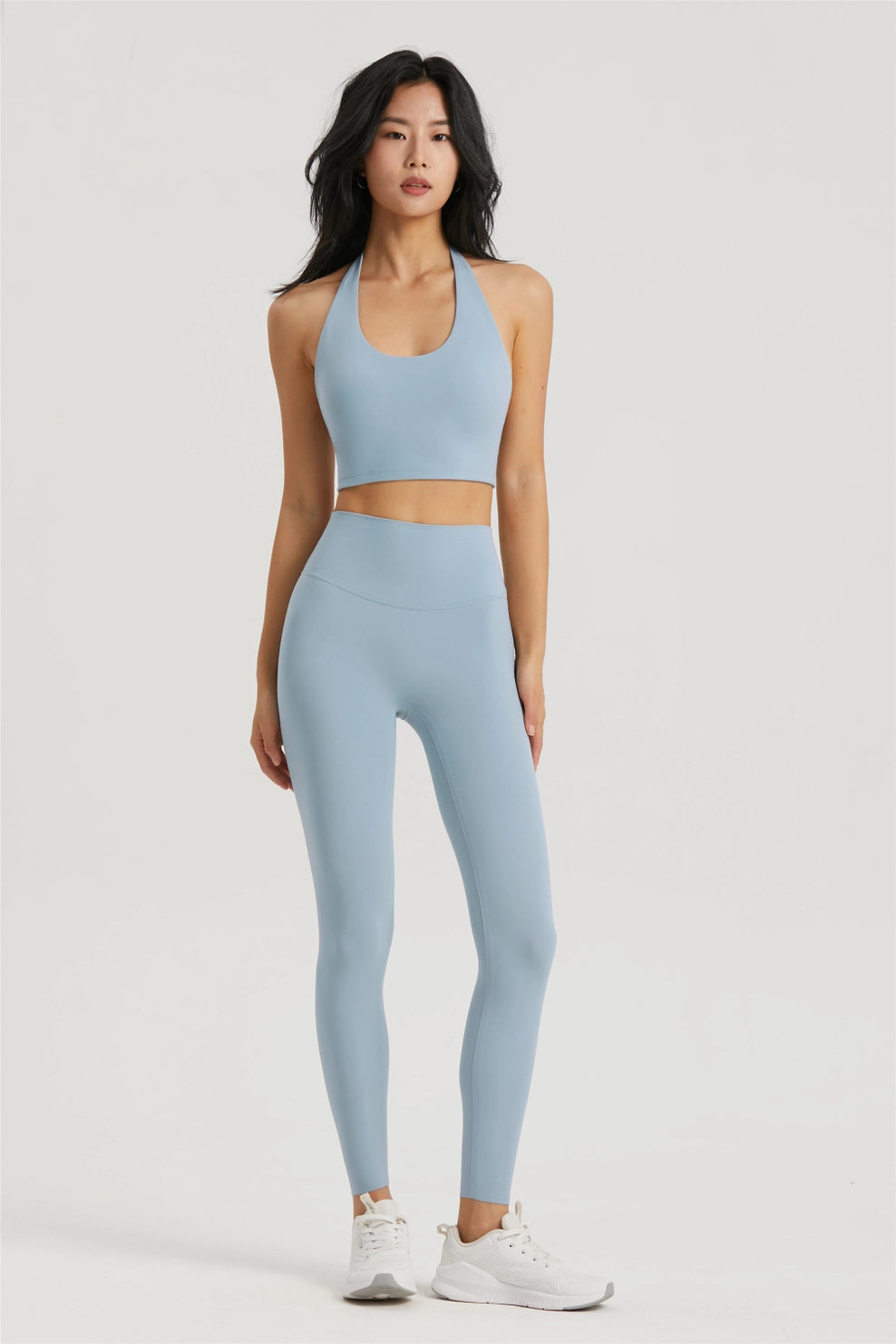Halter Neck Sports Bra & Legging Set | Ice
