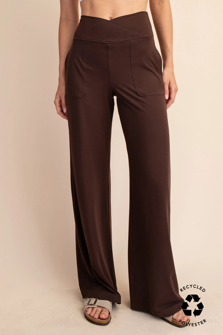 Butter V Waist Wide Leg Pant Chocolate