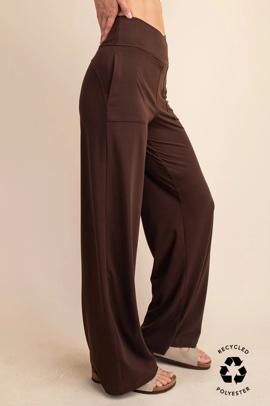 Butter V Waist Wide Leg Pant Chocolate