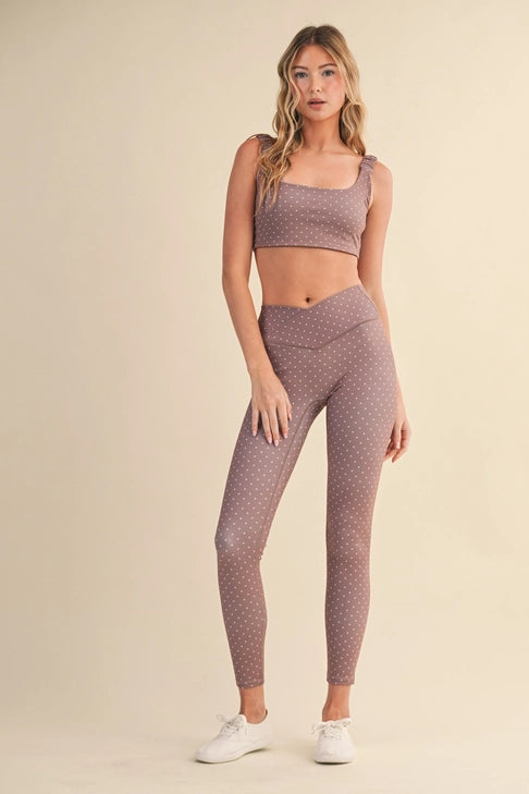 Coco Polka Dot High Waist Crossover Legging