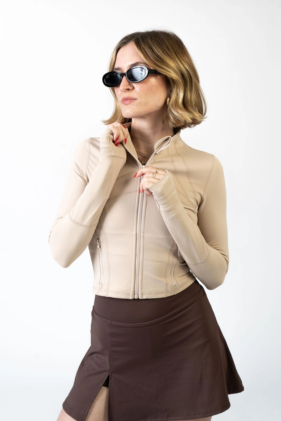 Cropped 'on the Go' Zip-Up